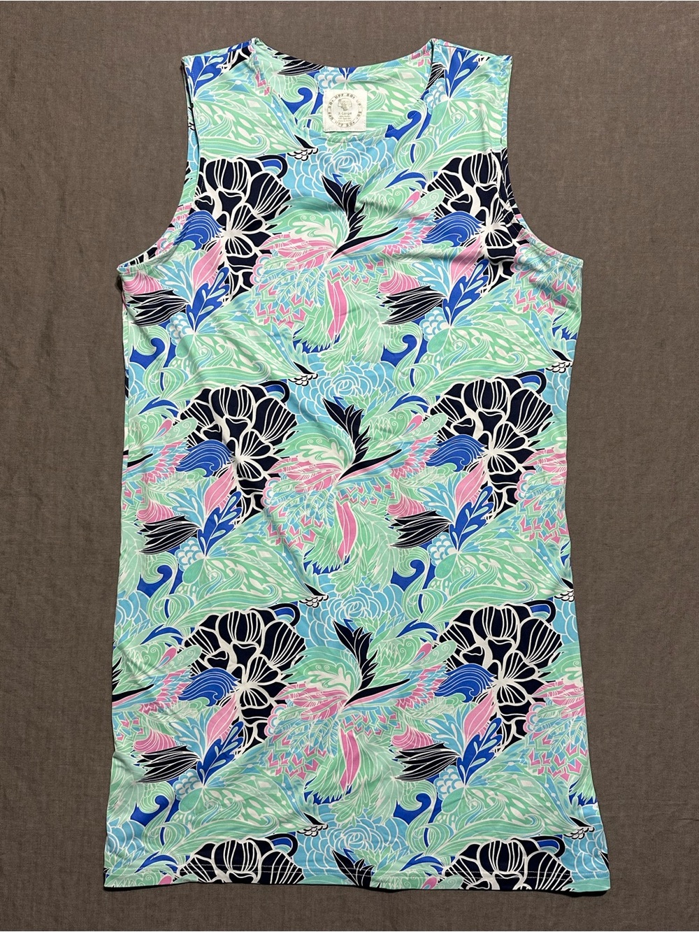 Banana Boat UPF 50+ Tropical Print Shift Dress in Mint, Black Pink